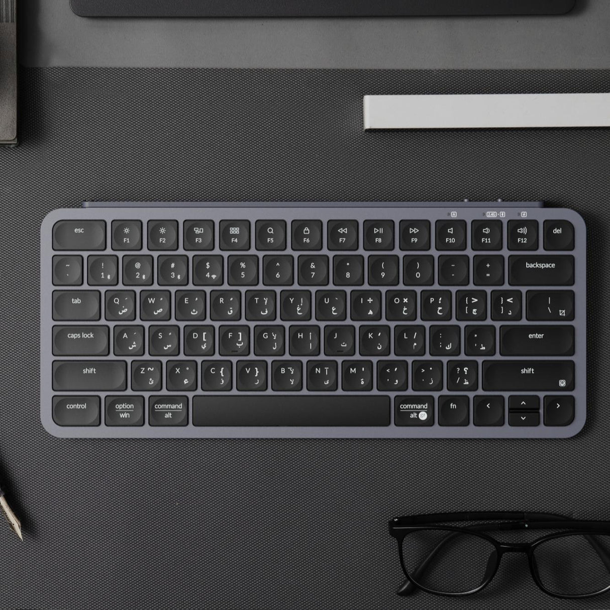 Keychron B1 Pro Ultra-slim Wireless Keyboard iPad Tablet Android Wireless Bluetooth, Dongle 2.4GHz & Wired - Arabian Layout