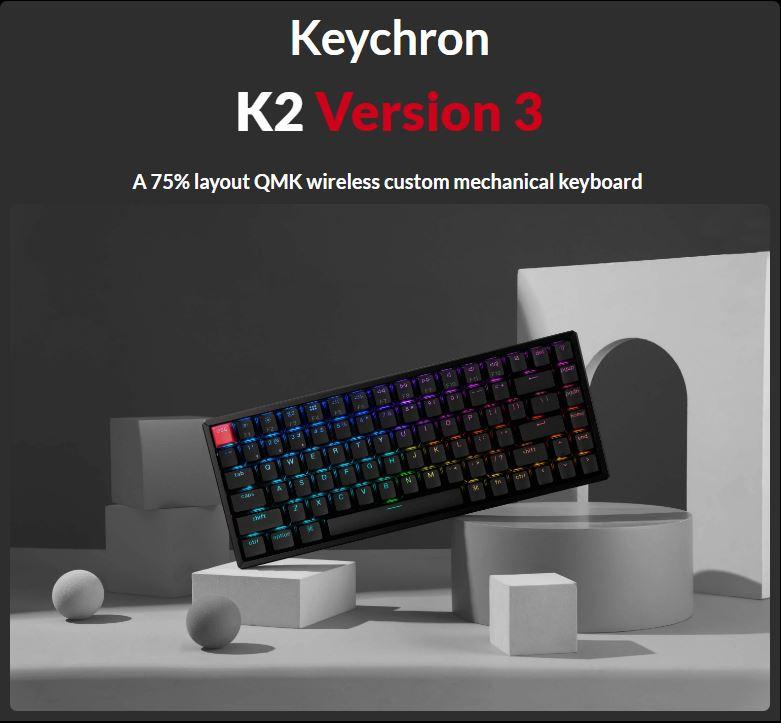 Keychron K2 QMK Wireless Mechanical Keyboard RGB Backlight Alumunium Frame Hot-Swappable (Version 3)