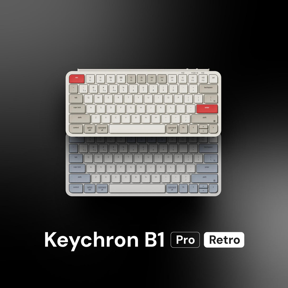 Paket Sleeves Keychron B1 Pro Retro Ultra-slim Wireless Keyboard iPad Tablet Android Wireless Bluetooth, Dongle 2.4GHz & Wired