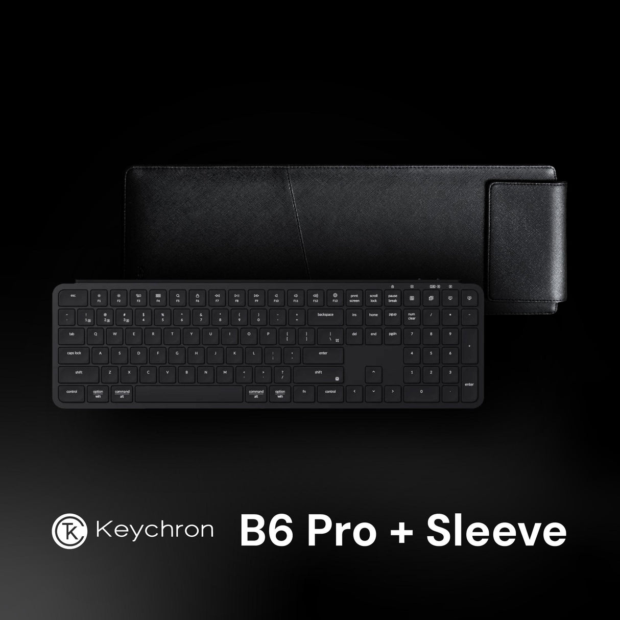 Paket Keychron B6 Pro Ultra-Slim Wireless Keyboard + Sleeve kompatilbel MacOS Windows Linux iPad MacBook