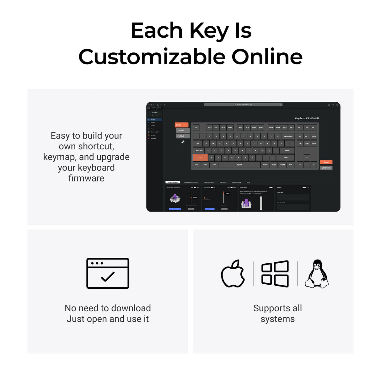 Keychron K8 HE Wireless Magnetic Switch Custom Keyboard