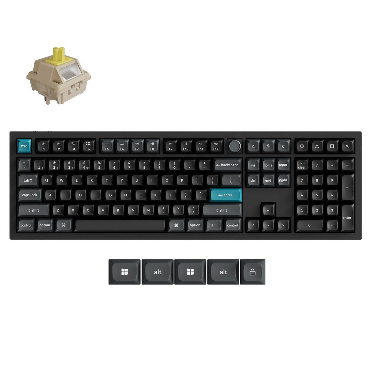 Keychron-Q6-Ultra-8K-Wireless-Custom-Mechanical-Keyboard-Black-Keychron-Silk-POM-Switch-Banana