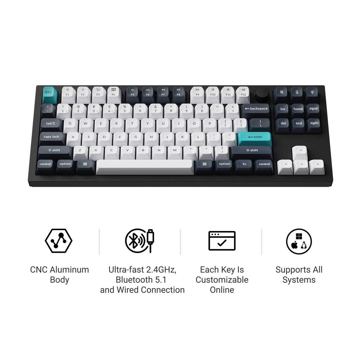 Keychron Q3 Max QMK/VIA Wireless Custom Mechanical Keyboard