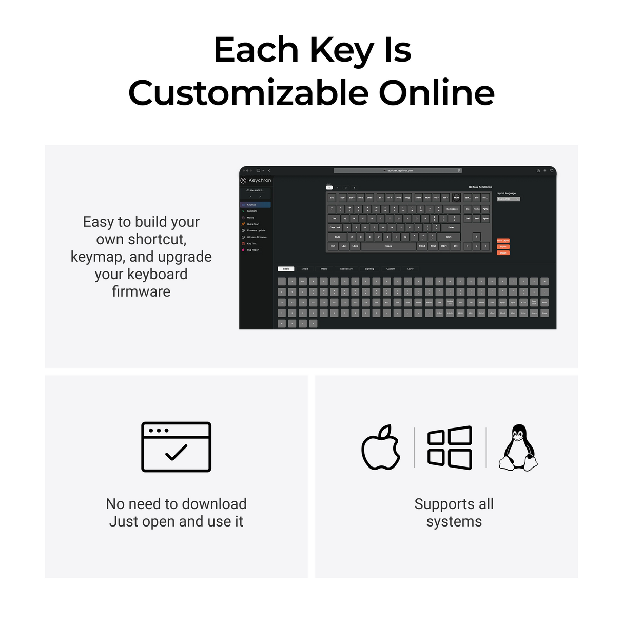 Keychron Q3 Max QMK/VIA Wireless Custom Mechanical Keyboard
