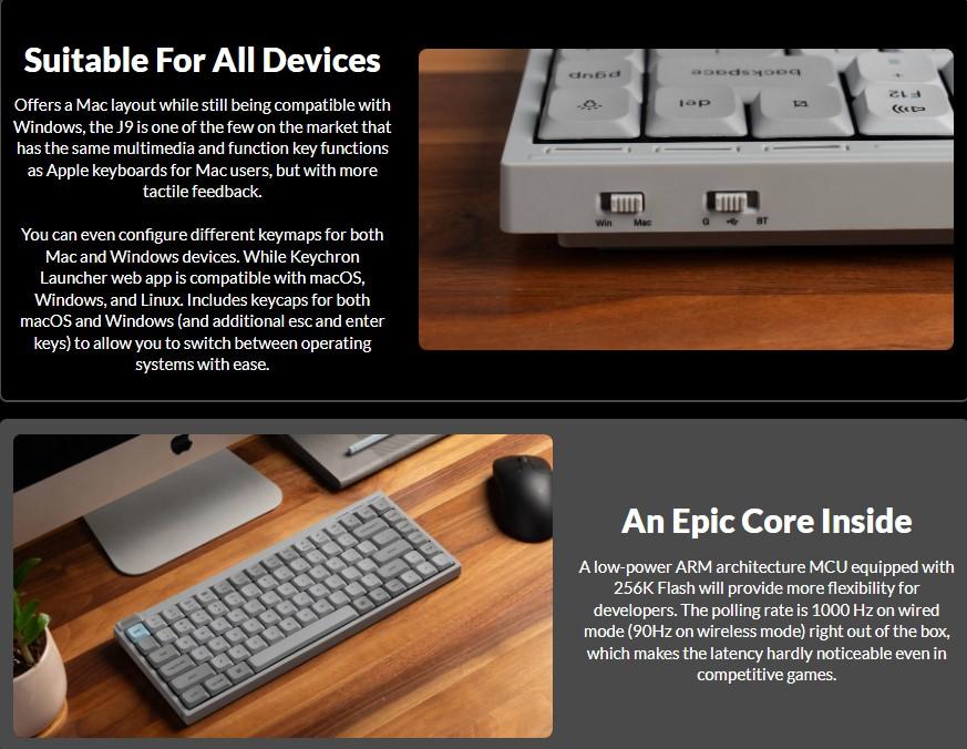 Keychron J9 QMK Ultra-Slim Wireless Custom Mechanical Keyboard