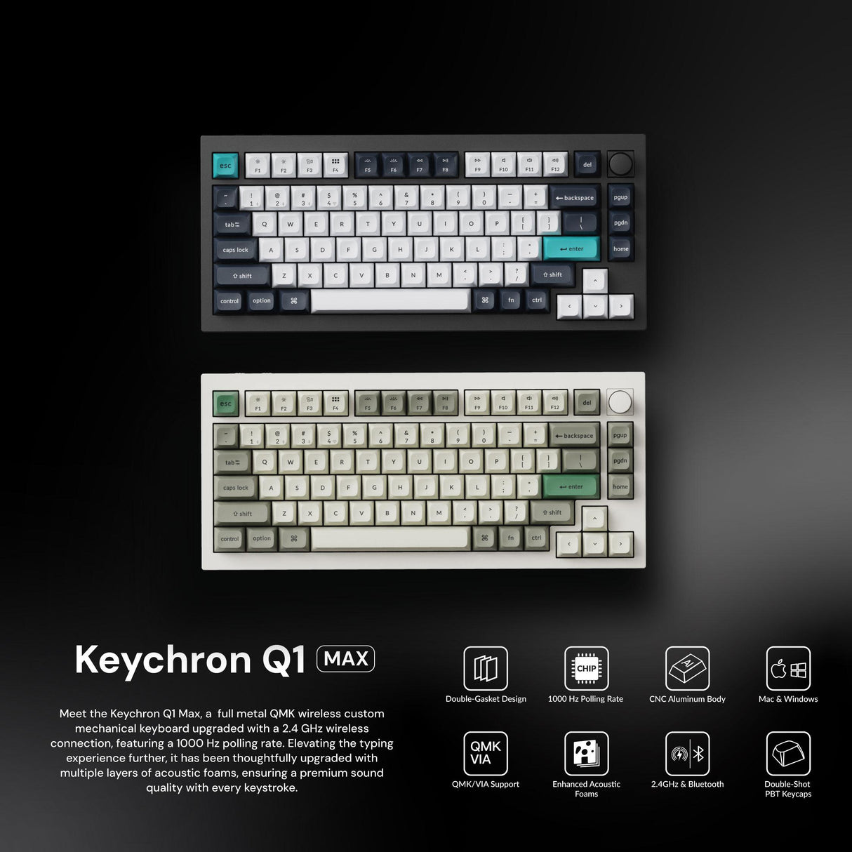Keychron Q1 Max QMK/VIA Wireless Fully Assembled Knob