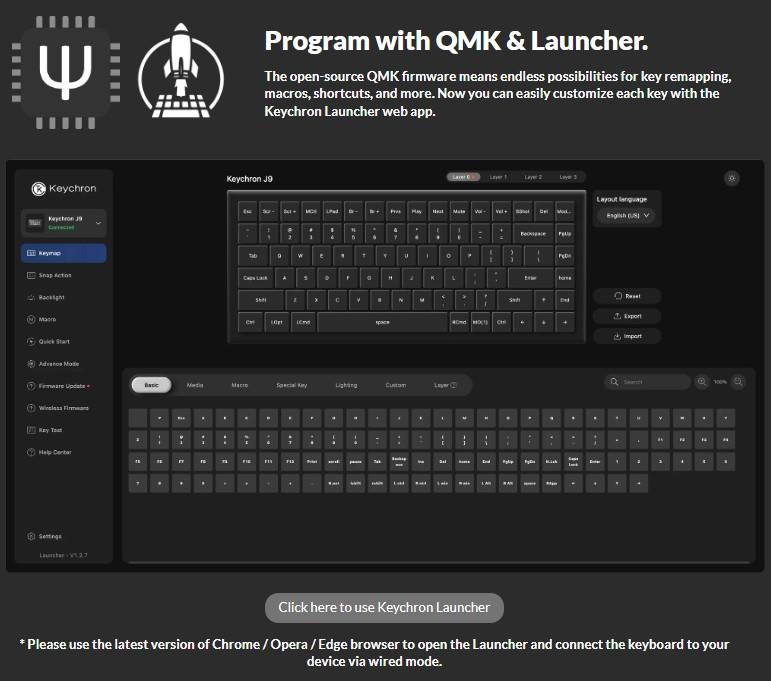 Keychron J9 QMK Ultra-Slim Wireless Custom Mechanical Keyboard