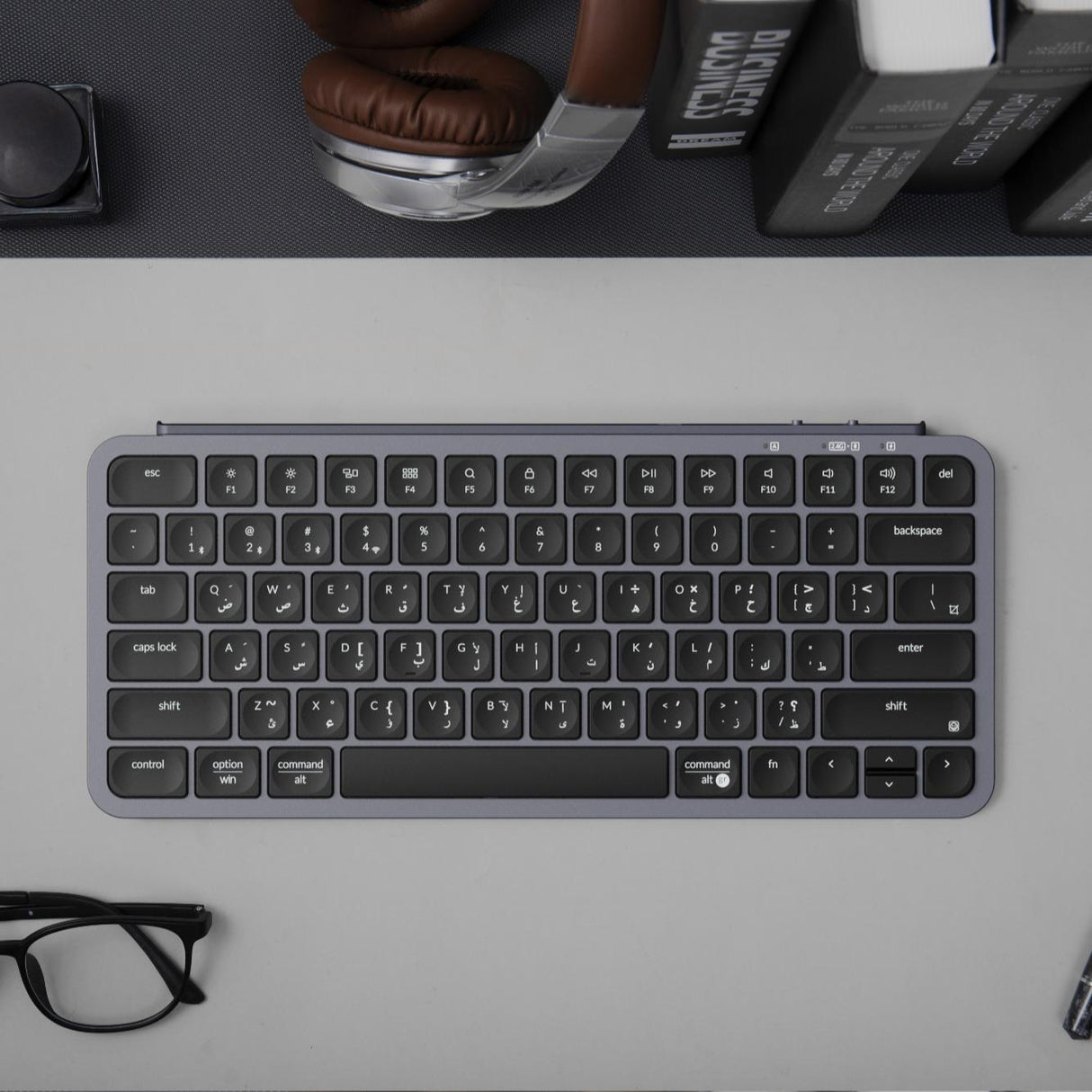 Keychron B1 Pro Ultra-slim Wireless Keyboard iPad Tablet Android Wireless Bluetooth, Dongle 2.4GHz & Wired - Arabian Layout