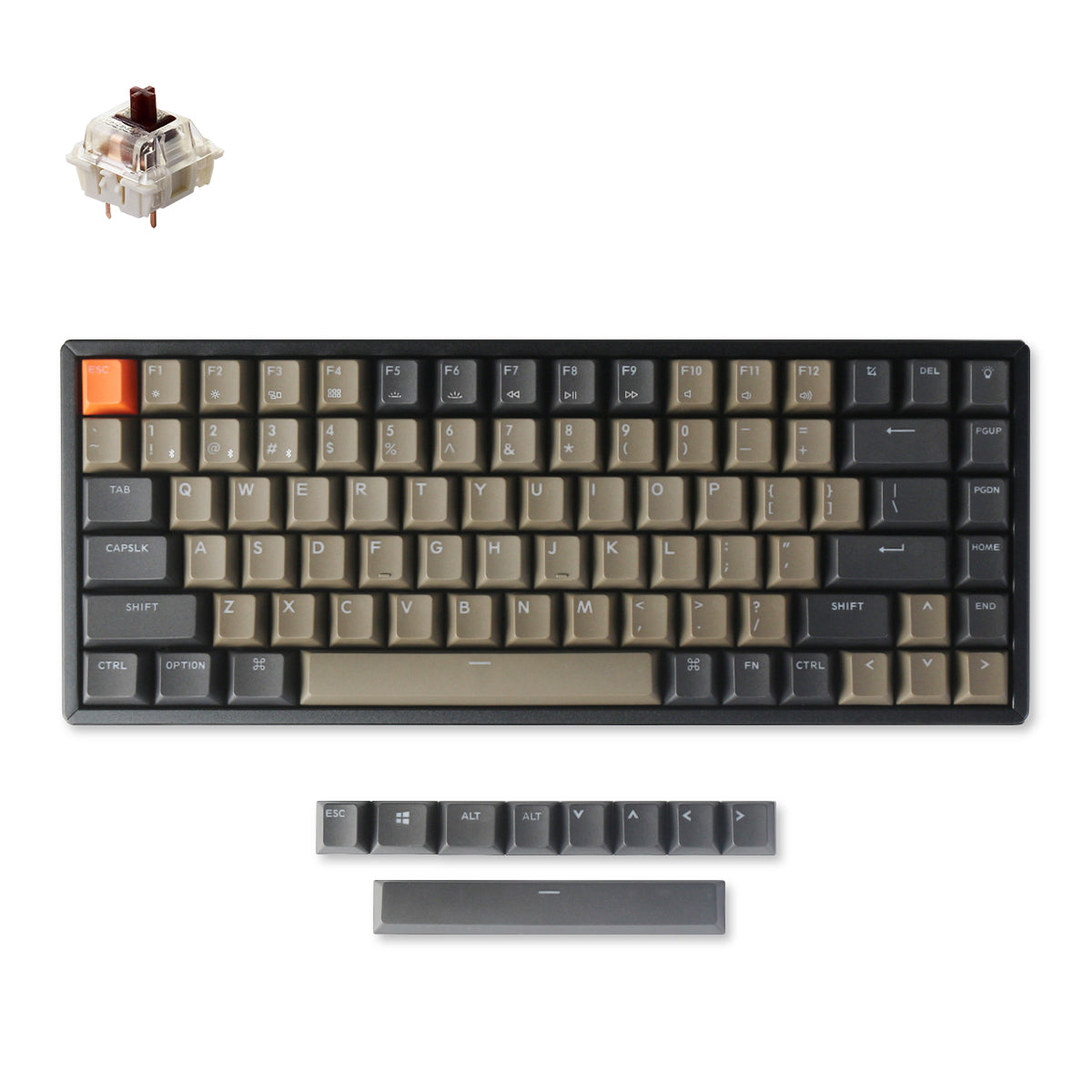 Keychron K2 version 2 wireless mechanical keyboard mac windows iOS android with PBT keycaps Gateron switch brown