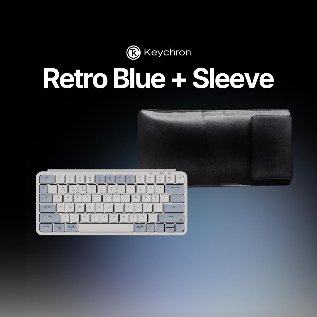 Paket Sleeves Keychron B1 Pro Retro Ultra-slim Wireless Keyboard iPad Tablet Android Wireless Bluetooth, Dongle 2.4GHz & Wired