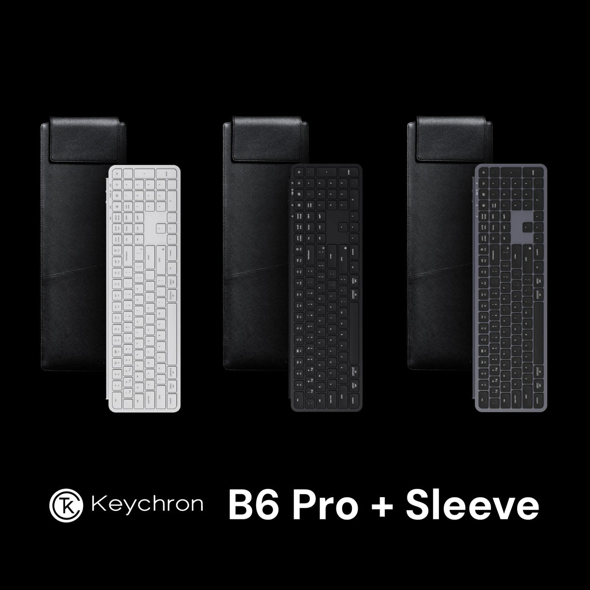 Paket Keychron B6 Pro Ultra-Slim Wireless Keyboard + Sleeve kompatilbel MacOS Windows Linux iPad MacBook