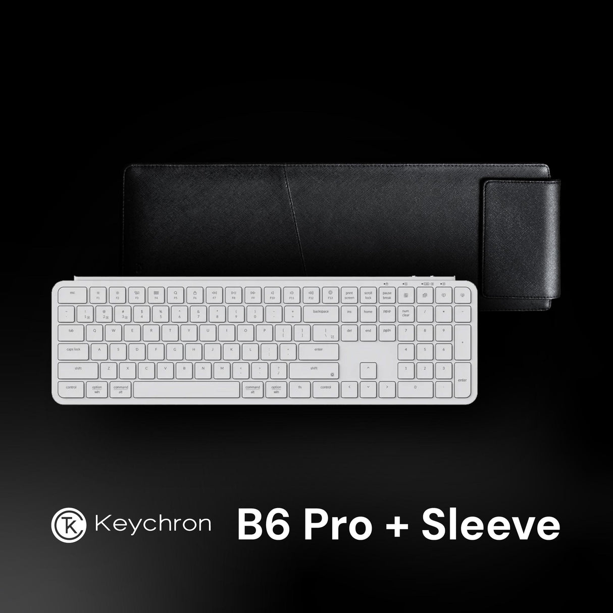 Paket Keychron B6 Pro Ultra-Slim Wireless Keyboard + Sleeve kompatilbel MacOS Windows Linux iPad MacBook