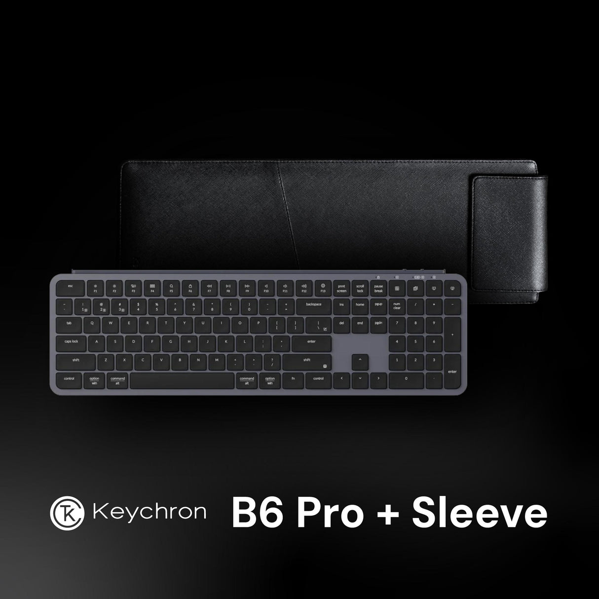 Paket Keychron B6 Pro Ultra-Slim Wireless Keyboard + Sleeve kompatilbel MacOS Windows Linux iPad MacBook