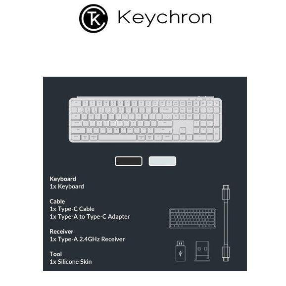 Paket Keychron B6 Pro Ultra-Slim Wireless Keyboard + Sleeve kompatilbel MacOS Windows Linux iPad MacBook