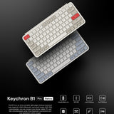 Paket Sleeves Keychron B1 Pro Retro Ultra-slim Wireless Keyboard iPad Tablet Android Wireless Bluetooth, Dongle 2.4GHz & Wired