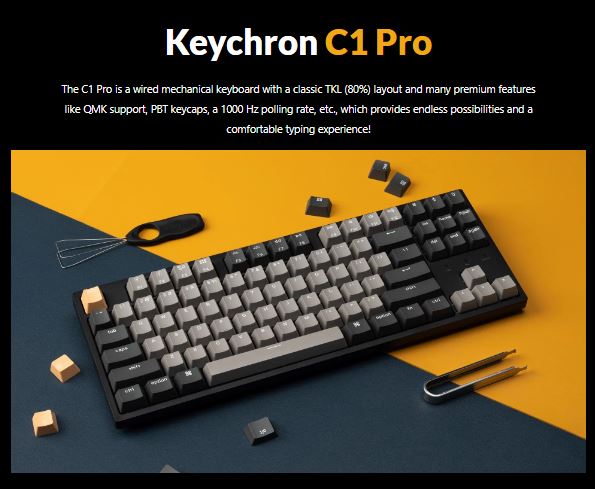 Keychron C1 Pro QMK/VIA Wired Mechanical Keyboard