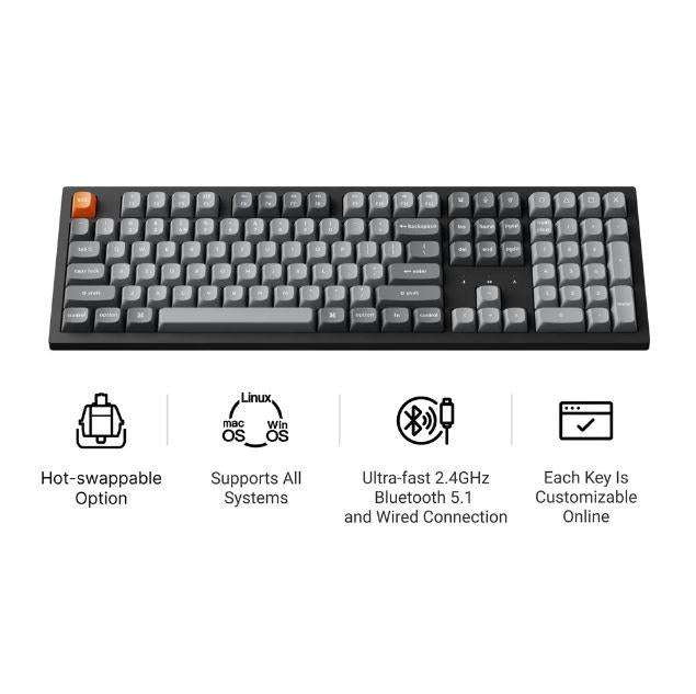 Keychron K10 Max RGB Backlight Hot-Swappable QMK  Wireless Mechanical Keyboard