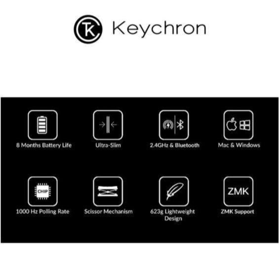 Paket Keychron B6 Pro Ultra-Slim Wireless Keyboard + Sleeve kompatilbel MacOS Windows Linux iPad MacBook