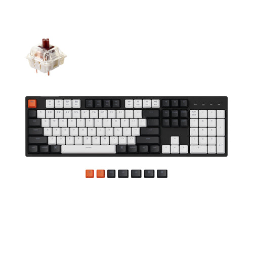 Keychron C2 hot swappable wired type c mechanical keyboard 104 keys full size layout for Mac Windows iOS Gateron switch brown