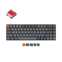 Keychron K7 65-percent ultra-slim compact wireless mechanical keyboard for Mac Windows Hot-swappable low-profile Keychron Optical red switches with White backlit