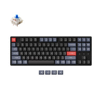 Keychron K8 Pro QMK/VIA Wireless Mechanical Keyboard for Mac and Windows PBT keycaps with PCB screw-in stabilizer and hot-swappable Gateron G Pro mechanical blue switch aluminum frame
