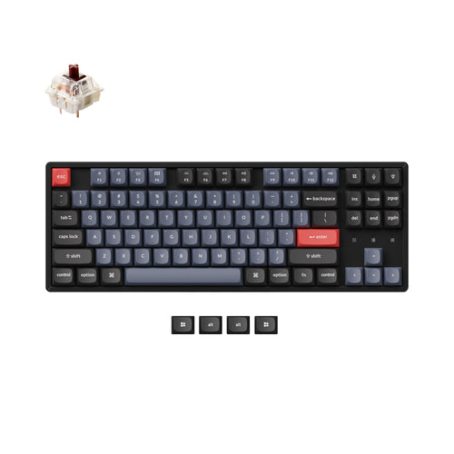 Keychron K8 Pro QMK/VIA Wireless Mechanical Keyboard for Mac and Windows PBT keycaps with PCB screw-in stabilizer and hot-swappable Gateron G Pro mechanical brown switch aluminum frame