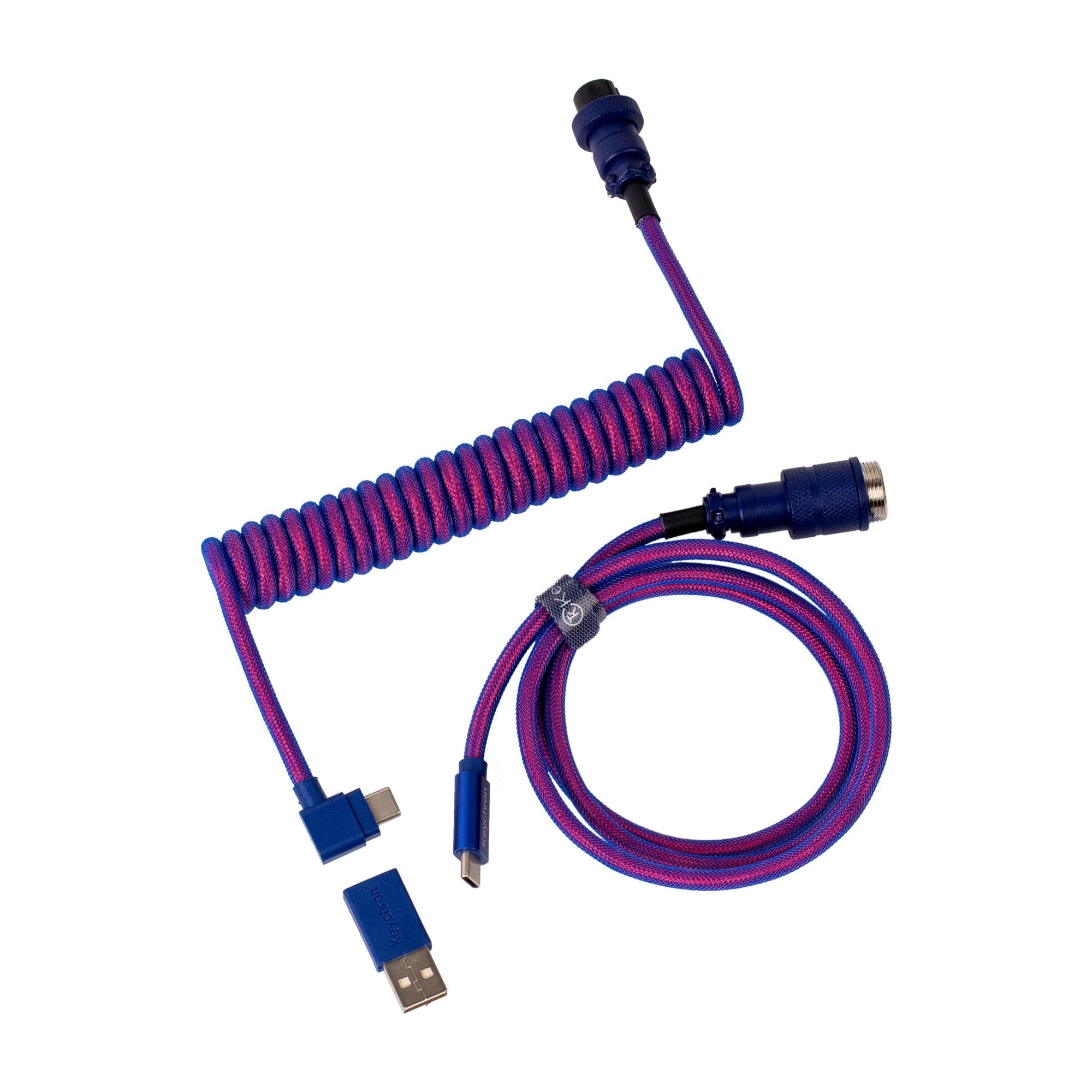 Keychron Premium Coiled Aviator Angled Type-C Cable Purple