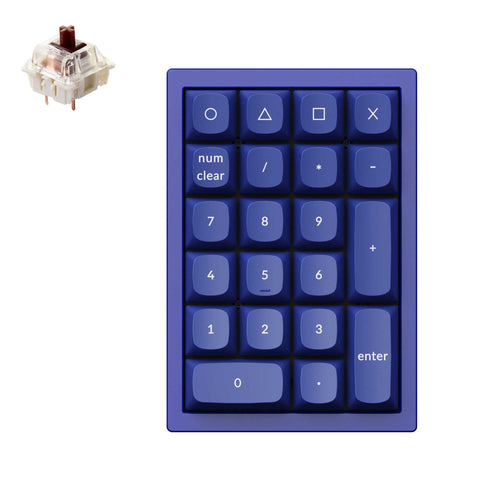 Keychron Q0 QMK VIA custom number pad full aluminum blue frame for Mac Windows RGB backlight with hot swappable Gateron G Pro switch brown