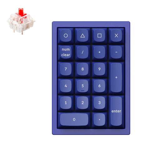 Keychron Q0 QMK VIA custom number pad full aluminum blue frame for Mac Windows RGB backlight with hot swappable Gateron G Pro switch red