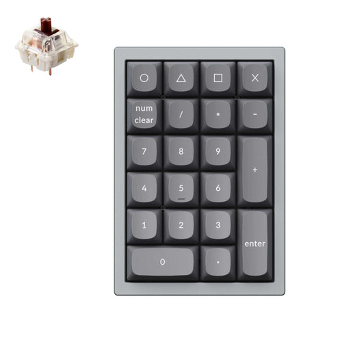 Keychron Q0 QMK VIA custom number pad full aluminum grey frame for Mac Windows RGB backlight with hot swappable Gateron G Pro switch brown