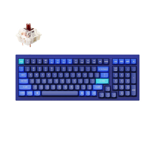 Keychron Q5 QMK VIA custom mechanical keyboard 1800 compact 96 percent layout full aluminum blue frame for Mac Windows RGB backlight with hot swappable Gateron G Pro switch brown