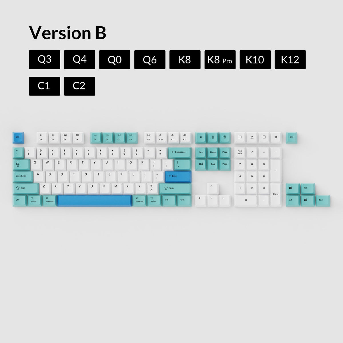 OEM Dye-Sub PBT Keycap Set - Iceberg – Keychron Indonesia